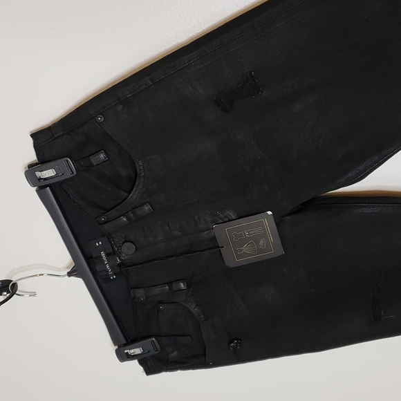 NEW Calvin Rucker Jeans Baby Love Distressed Black 26 Hi Waist Boyfriend Luxury - Picture 13 of 16